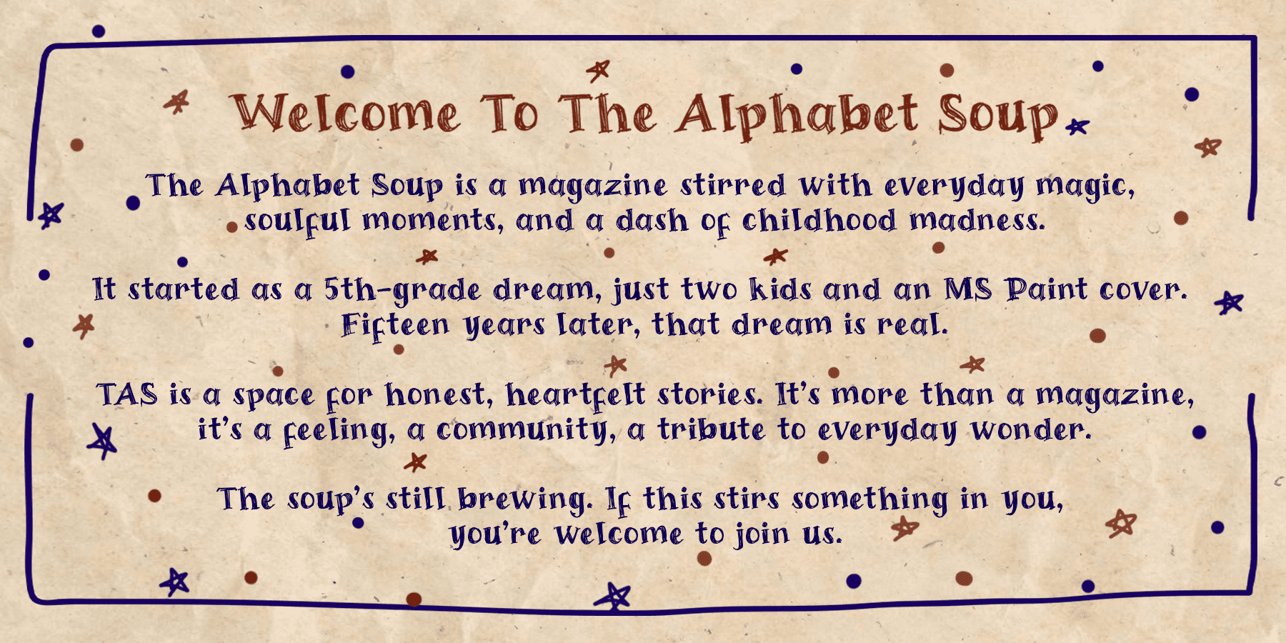 Welcome To The Alphabet Soup